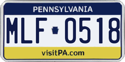 PA license plate MLF0518