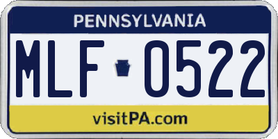 PA license plate MLF0522