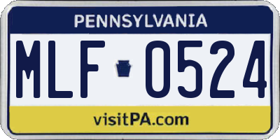 PA license plate MLF0524