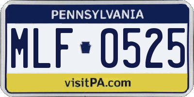 PA license plate MLF0525