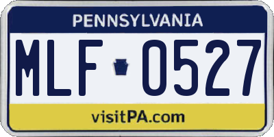 PA license plate MLF0527