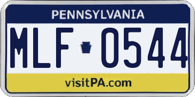 PA license plate MLF0544