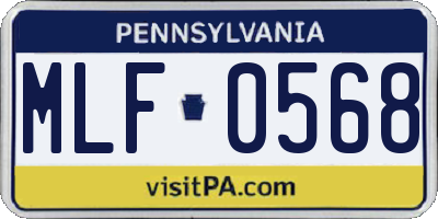 PA license plate MLF0568