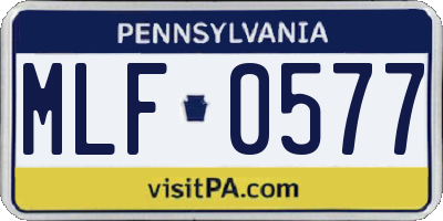 PA license plate MLF0577