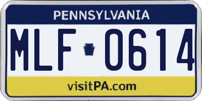 PA license plate MLF0614