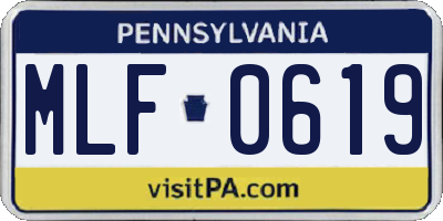 PA license plate MLF0619
