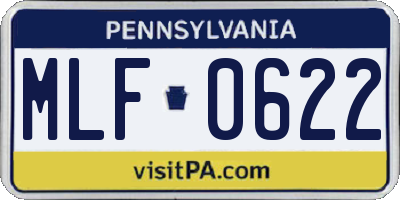 PA license plate MLF0622