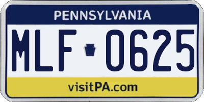 PA license plate MLF0625