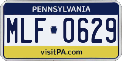 PA license plate MLF0629
