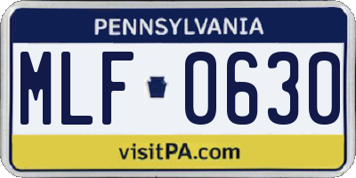 PA license plate MLF0630
