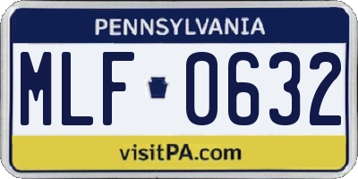PA license plate MLF0632