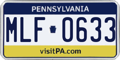 PA license plate MLF0633