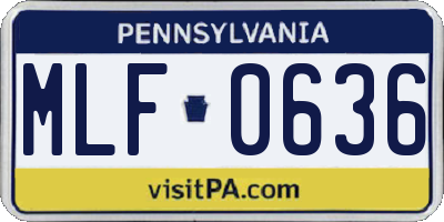 PA license plate MLF0636