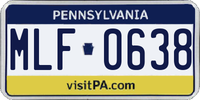 PA license plate MLF0638