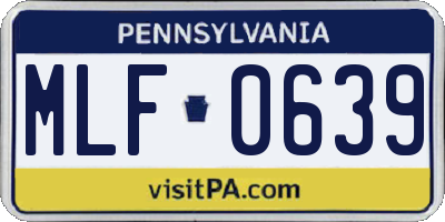 PA license plate MLF0639