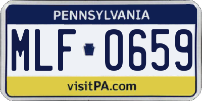 PA license plate MLF0659