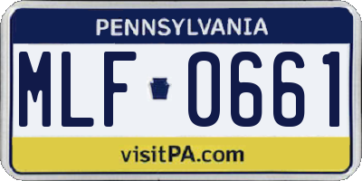 PA license plate MLF0661