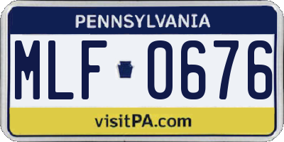 PA license plate MLF0676