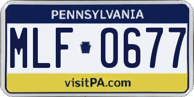 PA license plate MLF0677