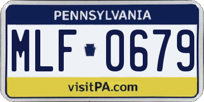 PA license plate MLF0679