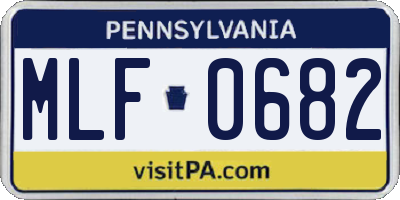PA license plate MLF0682