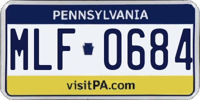 PA license plate MLF0684