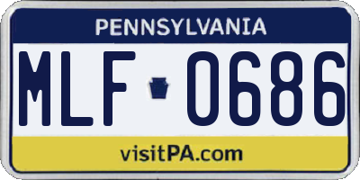 PA license plate MLF0686