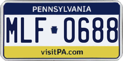 PA license plate MLF0688