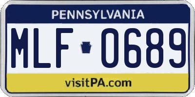 PA license plate MLF0689