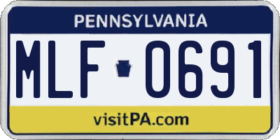 PA license plate MLF0691