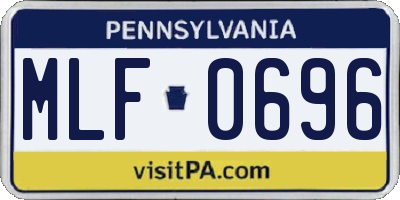 PA license plate MLF0696