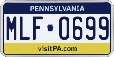 PA license plate MLF0699