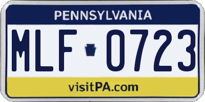 PA license plate MLF0723