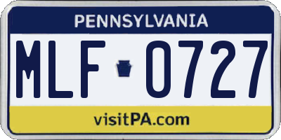 PA license plate MLF0727