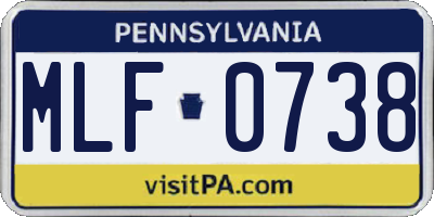 PA license plate MLF0738