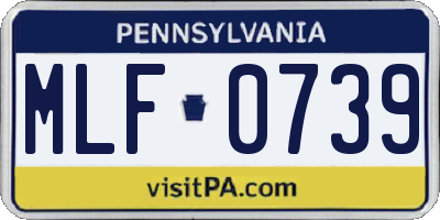 PA license plate MLF0739