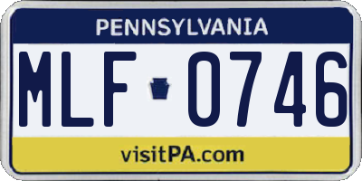 PA license plate MLF0746