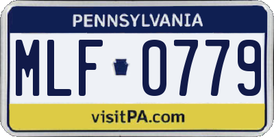 PA license plate MLF0779