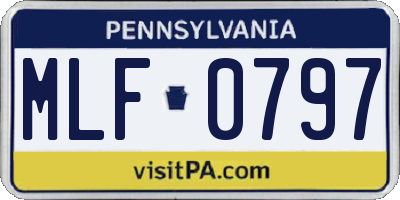 PA license plate MLF0797