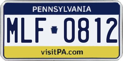 PA license plate MLF0812