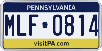 PA license plate MLF0814