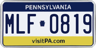 PA license plate MLF0819