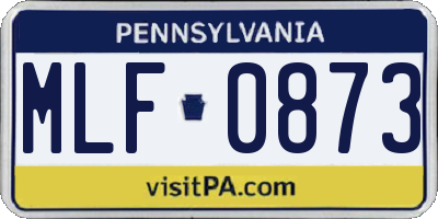 PA license plate MLF0873