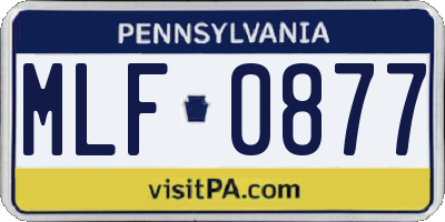 PA license plate MLF0877