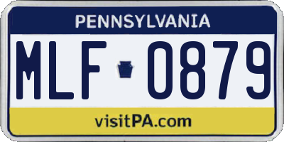 PA license plate MLF0879