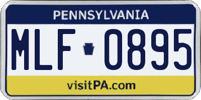 PA license plate MLF0895