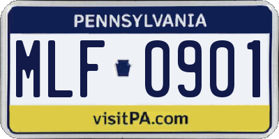 PA license plate MLF0901