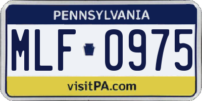 PA license plate MLF0975