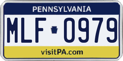 PA license plate MLF0979
