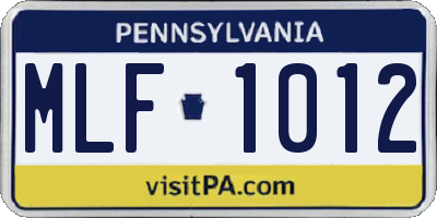 PA license plate MLF1012